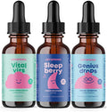 JoySpring Liquid Toddler Multivitamin with Burdock Root &amp Elderberry for Immune Support Liquid Melatonin for Sleep and Focus &amp Attention Supplement for Healthy Brain Function