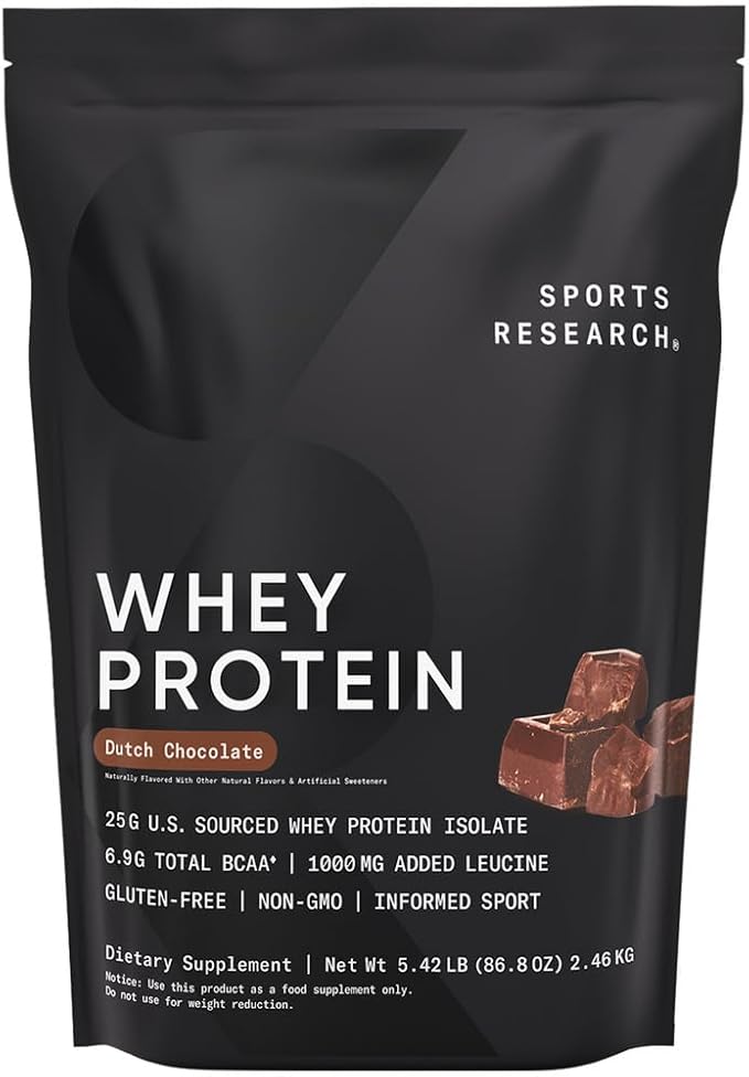 Sports Research® Recovery Pack - L-Glutamine Creatine Monohydrate and Whey Protein to Improve Performance &amp Strength and Support Workout Recovery