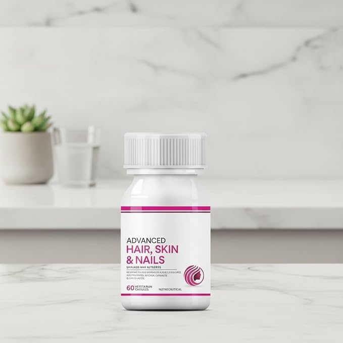 Biotin Advanced Hair Skin &amp Nails Supplement with Multivitamin Minerals Amino Acids for Hair Care - 60 Vegetarian Capsules
