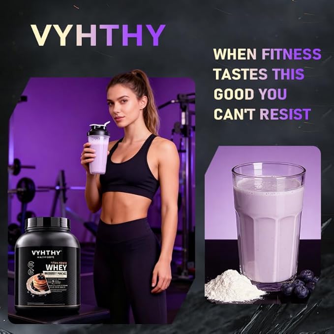 Blueberry Pancake Flavored Whey Protein Powder24g Protein per Serving Fast-Absorbing Concentrated whey Protein Low Sugar Gluten-Free Natural Flavor 3.5lbs(56oz)