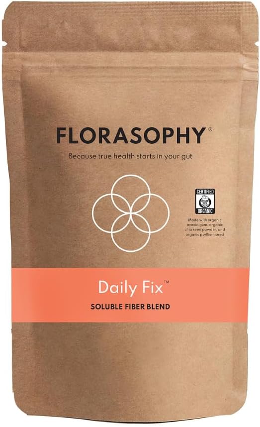 Daily Fix Organic Soluble Fiber Supplement for Digestive Gut Health Gluten Free Vegan Soluble Prebiotic Powder One Month Supply