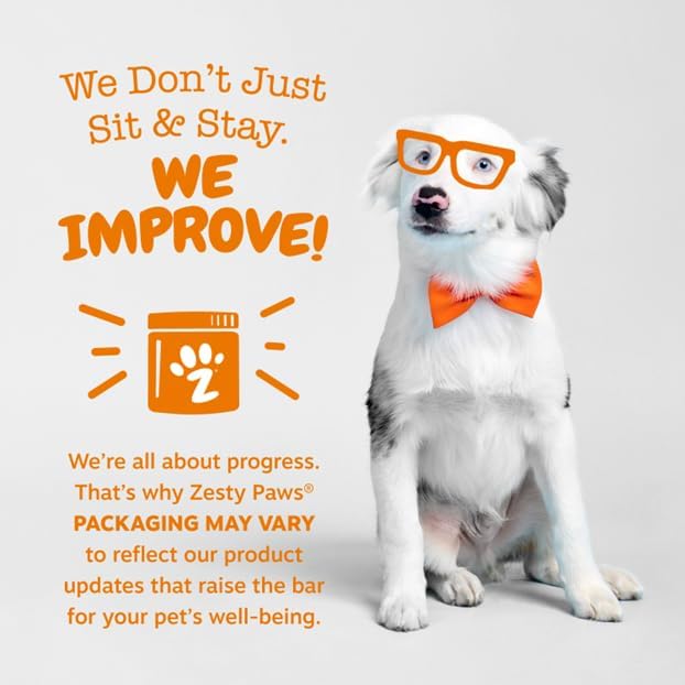 Zesty Paws Senior Dog Multivitamin Treats - Glucosamine for Dogs + Digestive Enzymes &amp Probiotics - Grain Free Dog Vitamins and Supplements for Skin &amp Coat + Immune Health Beef - Advanced - 90