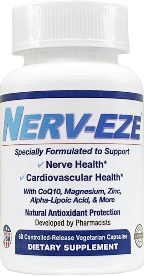 Advanced Neurovascular Support with CoQ10 B Vitamins Zinc Magnesium Alpha Lipoic Acid and More. Support Nerve Health Reduce Migraine Frequency and Promote Cardiovascular Wellness. (1)