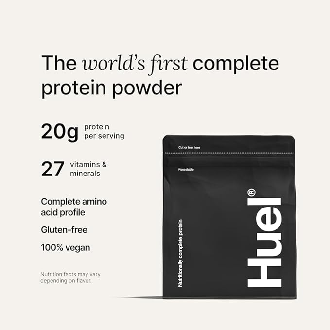 Huel Vegan Protein Powder | Chocolate Fudge Brownie | Complete Nutrition | 20g Protein Powder | 100% Plant-Based | 27 Vitamins &amp Minerals Gluten Free Non-GMO Lactose Free | 26 Servings