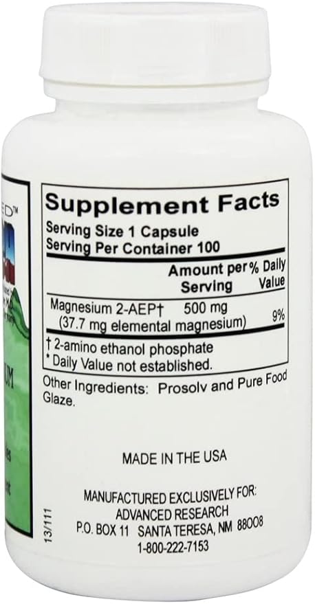 Advanced Research - 2-AEP Magnesium 500 mg. - 100 Vegetable Capsule(s)