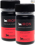BNHealthy Iron &amp Vitamin C Tablet 2-Pack - Premium Bisglycinate Supplement with Vitamin C - 60 Tablets for Enhanced Energy and Iron Absorption