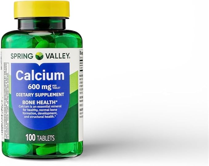 Spring - Valley Calcium 600mg Natural Bone Health Calcium - 100 Tablets Pack of 3