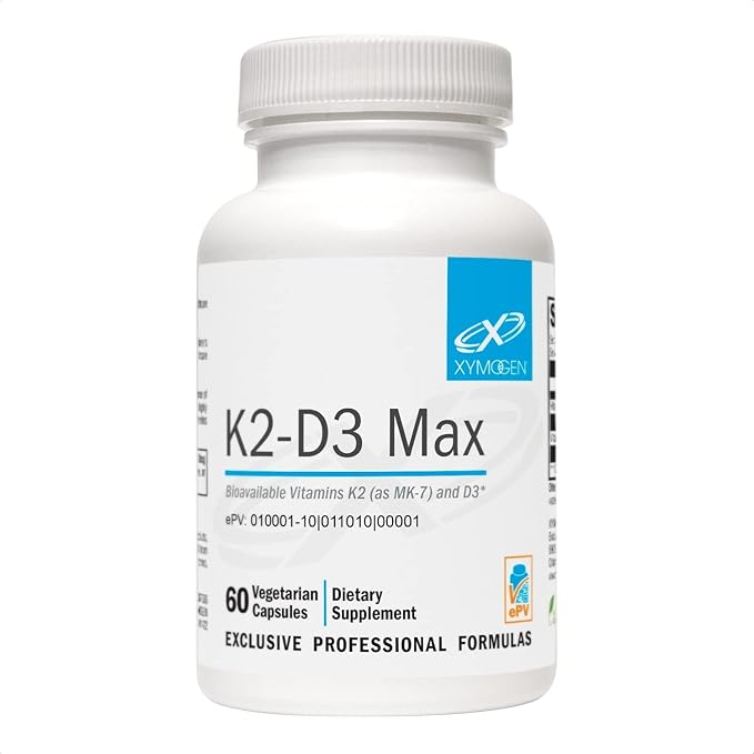 XYMOGEN K2-D3 5000 - Vitamin D3 K2 Supplement for Immune Bone &amp Cardiovascular Support* - Non-GMO Gluten Free Vegetarian - 60 Capsules