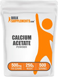 BulkSupplements.com Calcium Acetate Powder - Calcium Supplement Food Grade - Pure &amp Gluten Free 500mg per Serving 250g (8.8 oz) (Pack of 1)