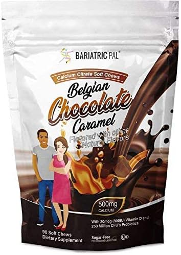 BariatricPal 30-Day Bariatric Vitamin Bundle (Multivitamin ONE 1 per Day! with 45mg Iron Chewable - Orange Citrus and Calcium Citrate Soft Chews 500mg with Probiotics - Belgian Chocolate Caramel)