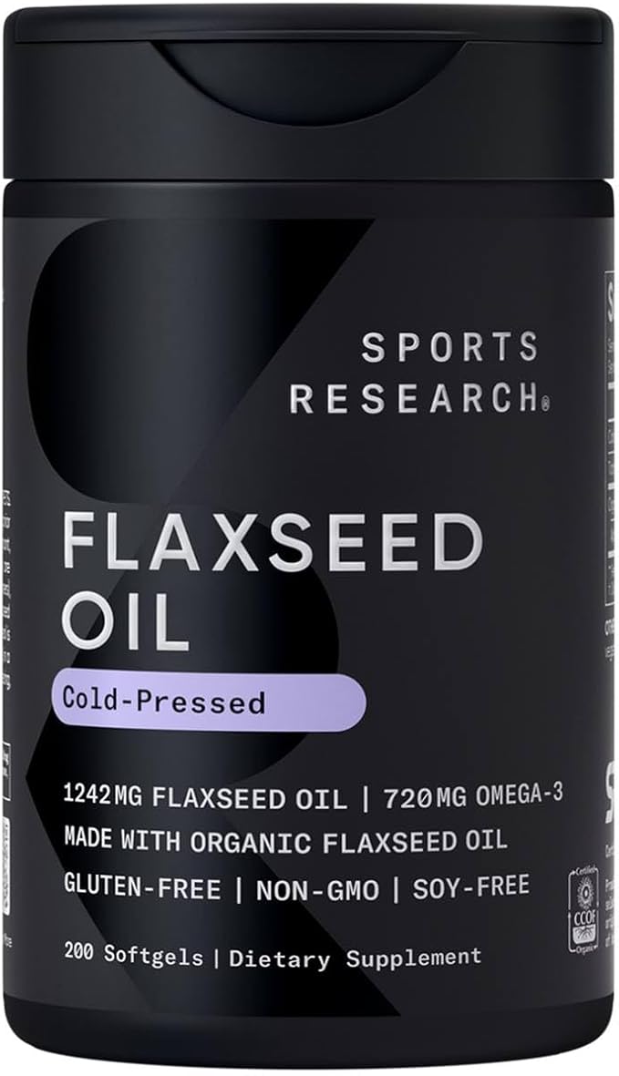 Sports Research® Vegan Multivitamins Pack - Cold-Pressed Flaxseed Oil w/ 720 mg Omega-3 + Vitamin D 5000iu &amp Mk7 Vitamin K 100mcg + High Potency Vitamin C 1000 mg Supplement