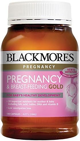 Blackmores Pregnancy &amp Breastfeeding Gold 180 Caps Health Supplement Essential Nutrients for Mother and Baby DHA Fish Oil