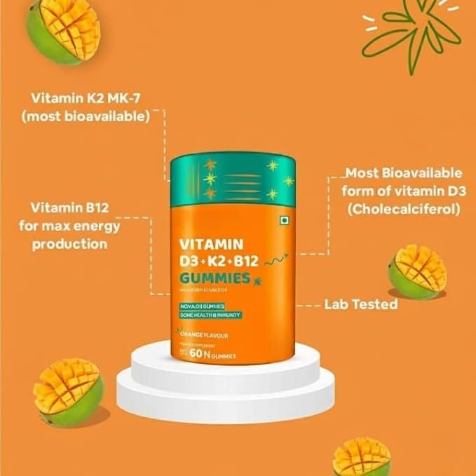 Vitamin D3 K2 B12 - Gummies for Women Men &amp Kids - 60 Veg Gummies