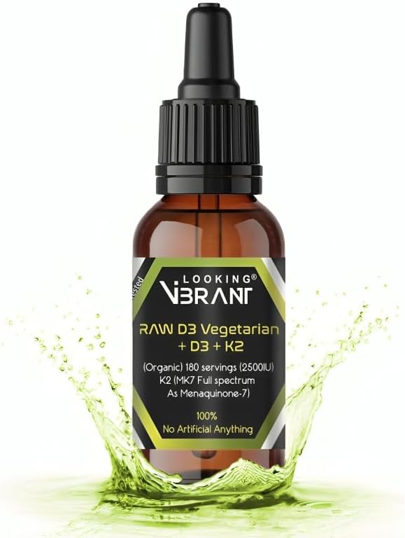 Vitamin D3 + K2 (MK-7) Liquid Drops with MCT Oil &amp Olive Oil - Vegetarian Non-GMO Soy-Free Gluten-Free Alcohol-Free 1 Bottle 2 Fl Oz (60 ml) - 180 Servings (2500 IU per Serving)