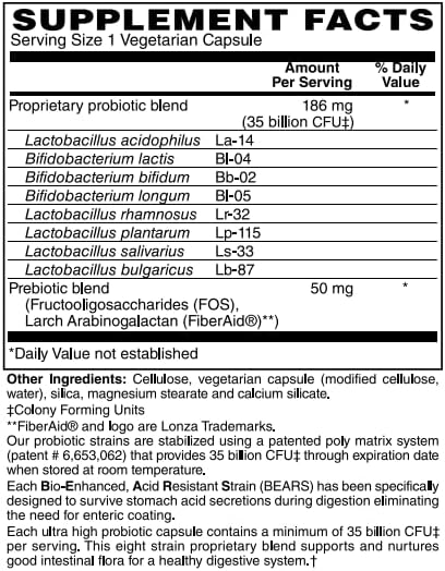 BariatricPal Prebiotic &amp Probiotic 35 Billion CFU Gastrointestinal &amp Immune Health Capsules (30 Count)