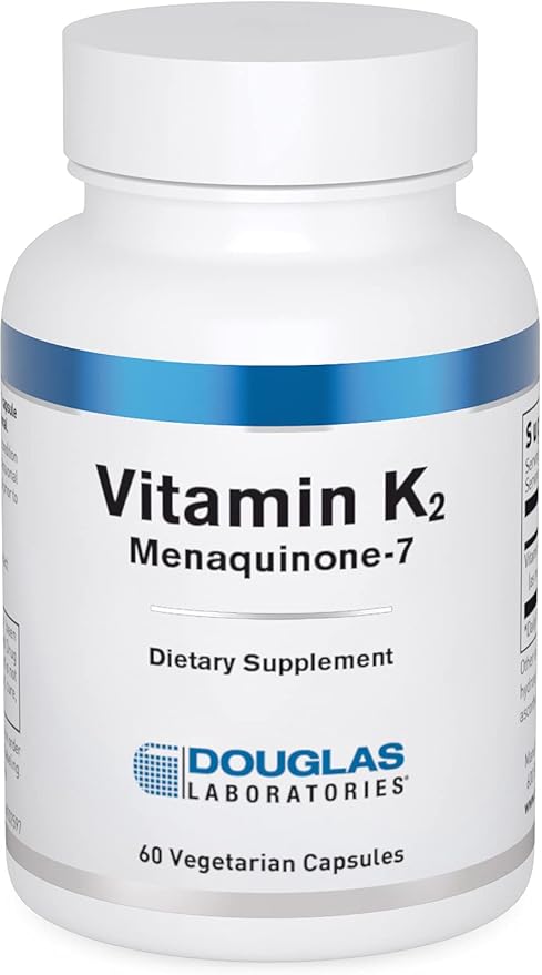 Douglas Laboratories Vitamin K2 - 90 mcg MK-7 - Supports Bone Formation Calcium Use Heart Health &amp Blood Vessels* - Vegetarian Formula - 60 Capsules