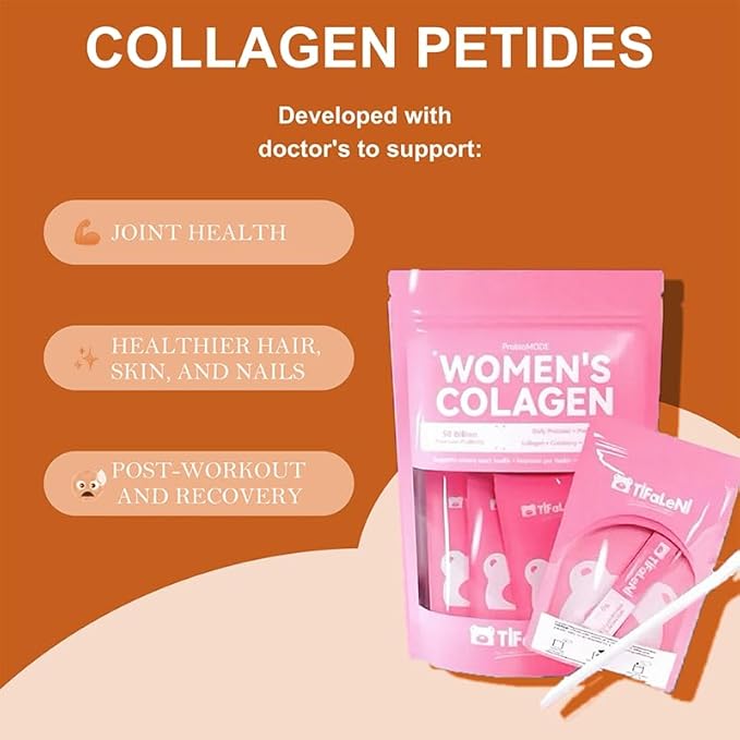 Naturally-Sourced Hydrolyzed Bovine Collagen Powder with 50B CFU Probiotics Prebiotics &amp Vitamin D3 – Hair Skin Nail &amp Joint Support Gut-Friendly Collagen Supplement for Women
