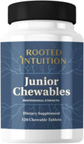Junior Chewables | Kids Multivitamin &amp Albion-Chelated Minerals | Natural Lemon Flavor | Non-GMO Gluten Free | 120 Chewable Tablets