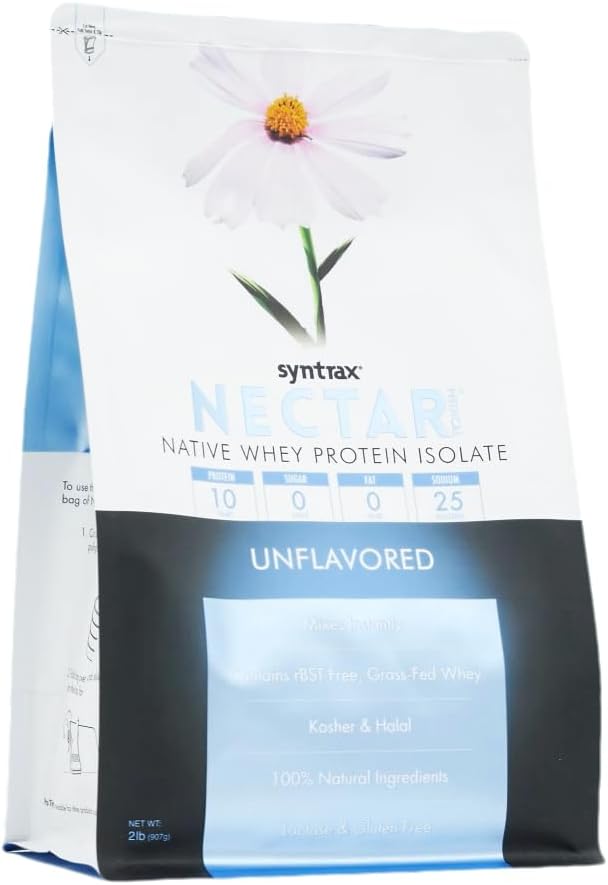 Syntrax Nutrition Nectar Medical All Natural Whey Protein Isolate Unflavored 2 lbs. (2 Pound Unflavored)