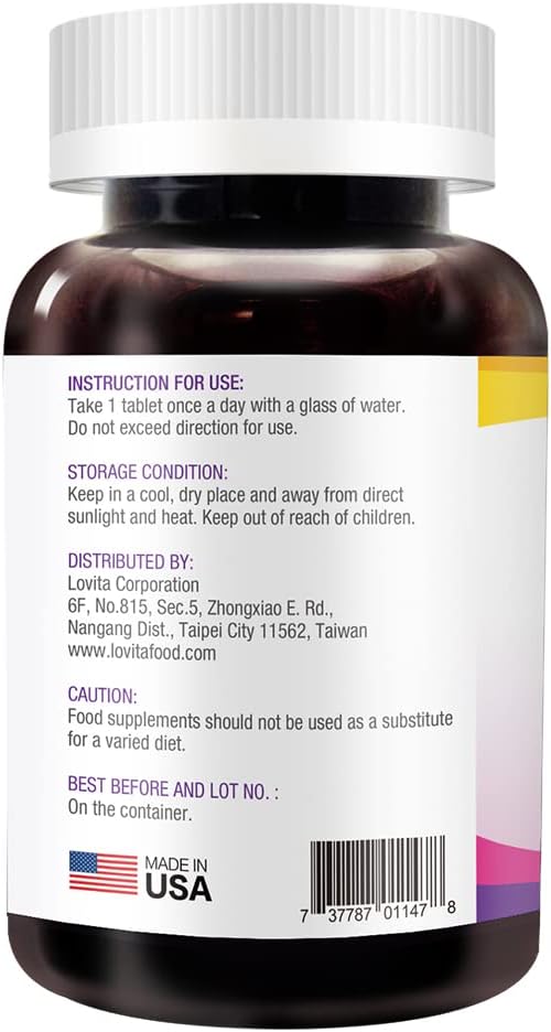 LOVITA Maximum Strength 11000mcg Biotin: Fast-Dissolving Vegetarian Tablets - Easily Absorbed Gluten &amp Dairy-Free 128 Vegan-Friendly Tablets (Pack of 3)