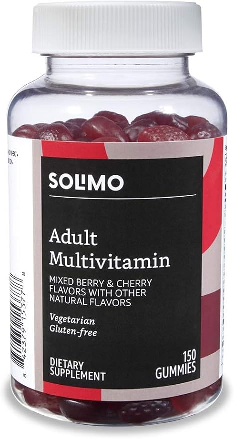 Amazon Basics Adult Multivitamin (150 Gummies) and Prebiotic &amp Probiotic Gummies (50 Gummies)
