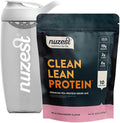 Nuzest Vegan Pea Protein Powder - Clean Lean Protein 8.8 Ounces Wild Strawberry Flavor + Sports Shaker Bottle 24oz