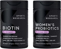 Sports Research® Beauty from Within Pack - Biotin 10000mcg with Organic Coconut Oil + Daily Women's Probiotics 65 Billion CFU