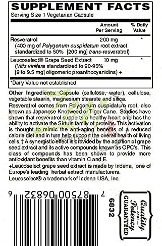 200mg Resveratrol Anti-Aging Antioxidant Capsules - 60 Veg by Zen Supplements