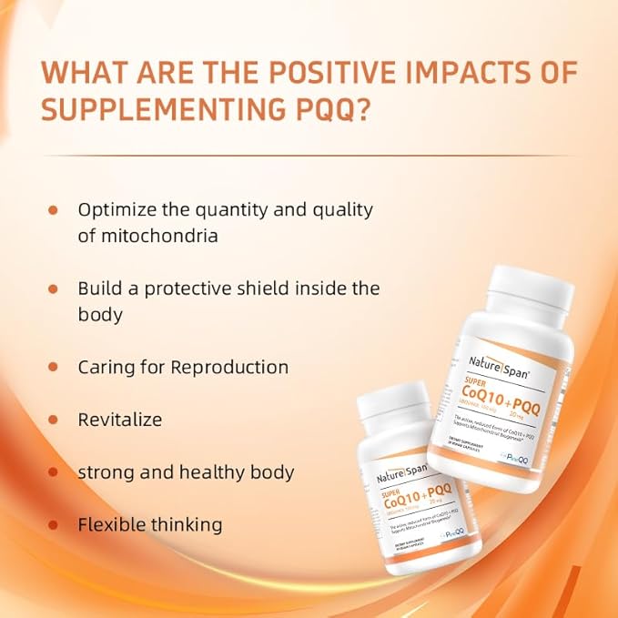 Cocrystal Coenzyme PQQ- Each Capsule Contains 100mg Reduced coenzyme and 20mg PQQMitochondrial Supplements Cell nutrients Pregnancy Preparation30 Capsules