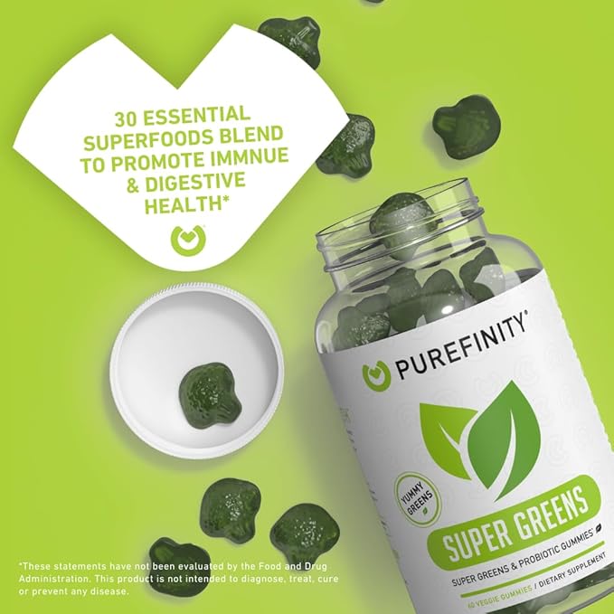 PUREFINITY Tart Cherry and Super Greens Gummies Bundle (Uric Acid Flush &amp Cleanse with Your Daily Greens)