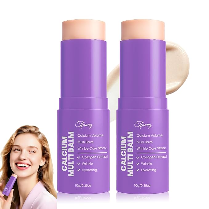 Calcium Volume Multi Balm 3-In-1 Wrinkle Bounce Multi Balm Stick Collagen Moisturing Stick with Calcium Almond &amp Vitamin for Eyes Neck and Forehead