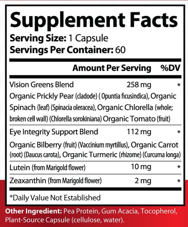 Zulu Sight – Vision &amp Eye Support Supplement with Lutein Zeaxanthin Bilberry &amp Greens Blend – 60 Capsules
