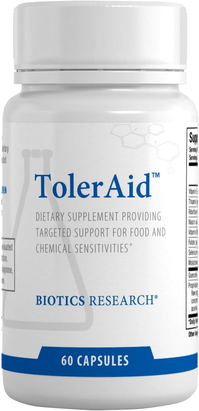 Biotics Research TolerAid – Designed and Clinically Tested by Dr. Mark Force Supports Healthy Functioning of Liver Detoxification Pathways Urea Cycle Methylation. Vitamin E Riboflavin 60 Capsules