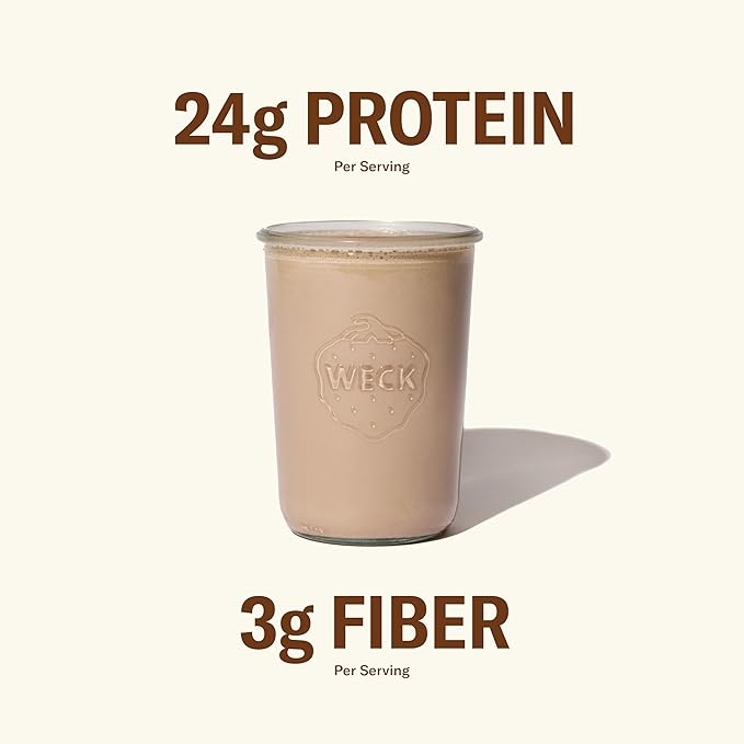 Ballerina Farm Grass Fed Whey Protein Powder Creamy Chocolate 24g Protein with Collagen Peptides Bovine Colostrum Hemp Hearts Prebiotic Fiber No Added Sugar or Artificial Ingredients 20 Servings