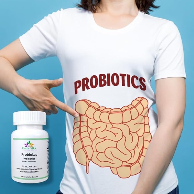 ProbioLac Probiotic Supplement with 25 Billion CFU – Multi-Strain Probiotic Blend for Digestive &amp Immune Wellness – 120 Vegetarian Capsules