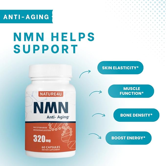 NMN (Nicotinamide Mononucleotide) 320mg NAD+ Alternative Supplement for Anti Aging 60 Capsules | Supports Cellular Energy Muscle &amp Wellness