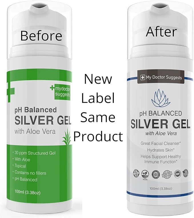 Extra Strength Colloidal Silver Gel 30ppm with Aloe Vera - pH Balanced Structured Silver - Triple Strength Soothe &amp Relieve - Easy Pump Bottle 3.38Oz (4 Pack)