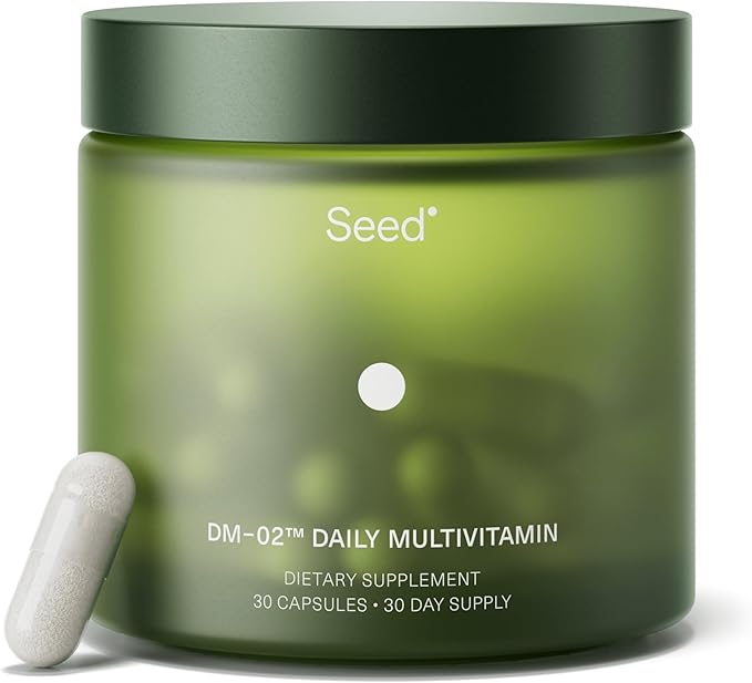 Seed DM-02 Daily Multivitamin - 100% DV Essential Vitamins and Minerals for Women &amp Men - Helps Fill Daily Nutrient Gaps - Immune Bone Hair Skin &amp Nails Health - Vegan - 30 Capsules (30-Day
