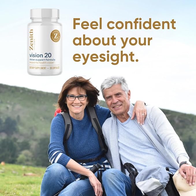 Zenith Labs Vision 20 Eye Vitamins - Lutein Zeaxanthin and Bilberry Extract - Supports Eye Strain and Eye Health - Carotenoid Blend