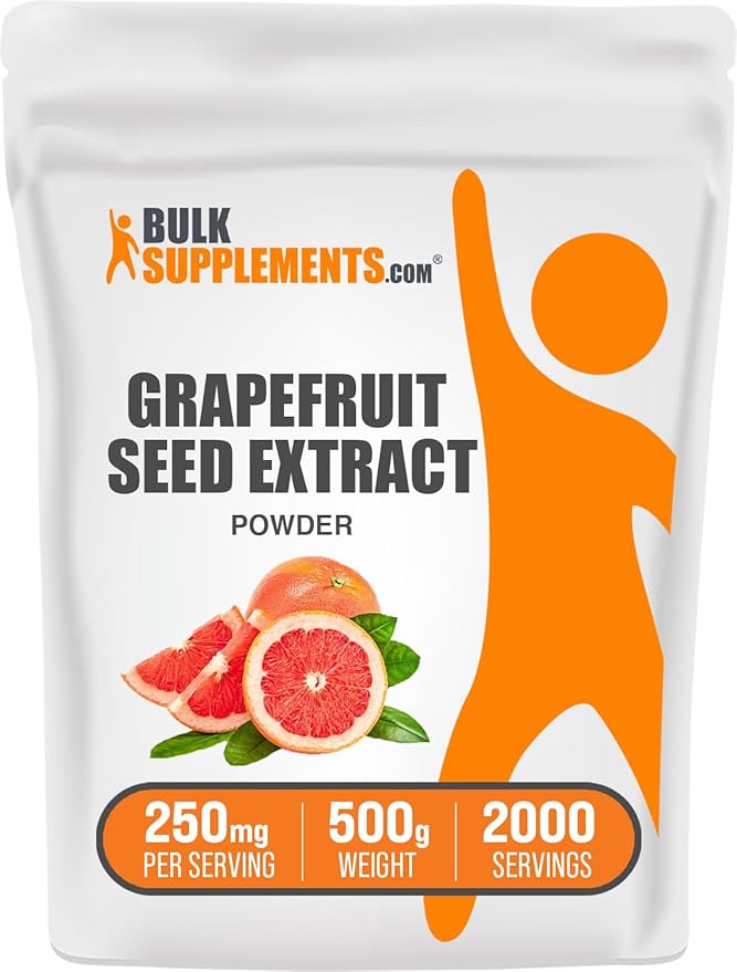 BulkSupplements.com Grapefruit Seed Extract Powder - Grapefruit Seed Supplements Antioxidant Source - Herbal Supplement Gluten Free 250mg per Serving 500g (1.1 lbs) (Pack of 1)