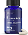 Geronova Research Bio-Enhanced R-Lipoic Acid 600 mg Dose - 2 Month Supply - Stabilized R Alpha Lipoic Acid with Enhanced Absorption - R Lipoic Acid Supplement - 120 Capsules