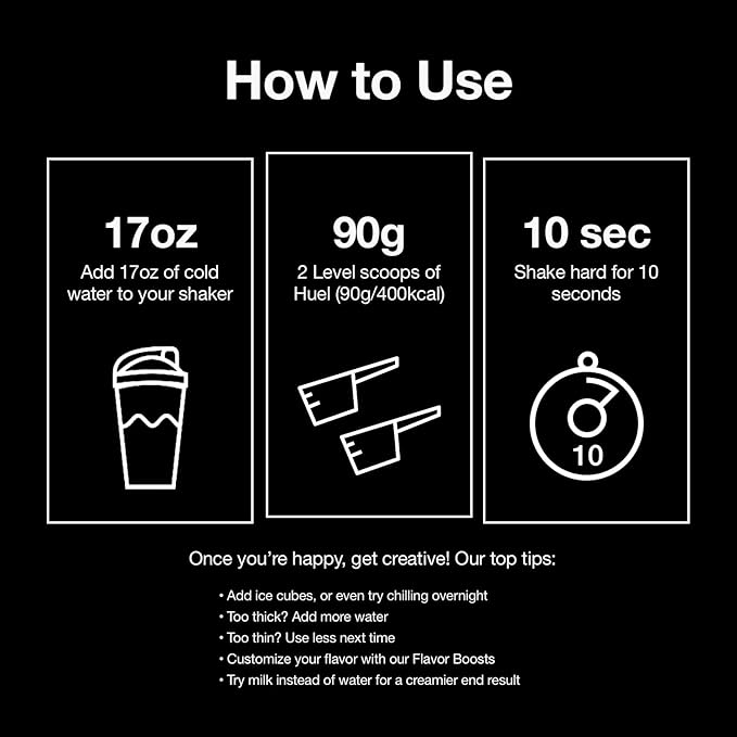 Huel Black Edition Protein Powder Meal Replacement Shake - Vanilla - with LastFuel Scoop - 34 Scoops Packed with 100% Nutritionally Complete Food Including 40g of Protein 8g of Fiber and 27