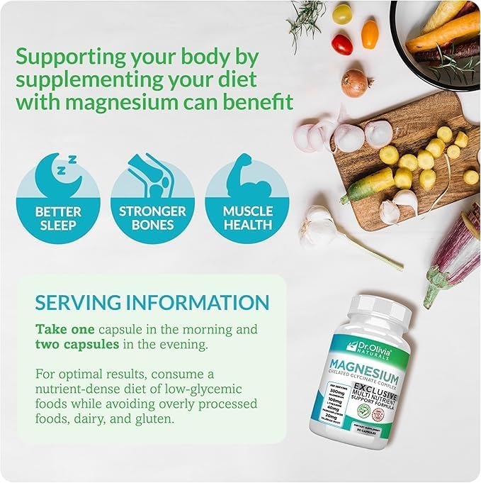 Magnesium Glycinate Complex - L-Theanine Passionflower &amp Valerian Root for Sleep Support Supplement Nerve &amp Muscle Health High Absorption - 90 Vegetarian Capsules