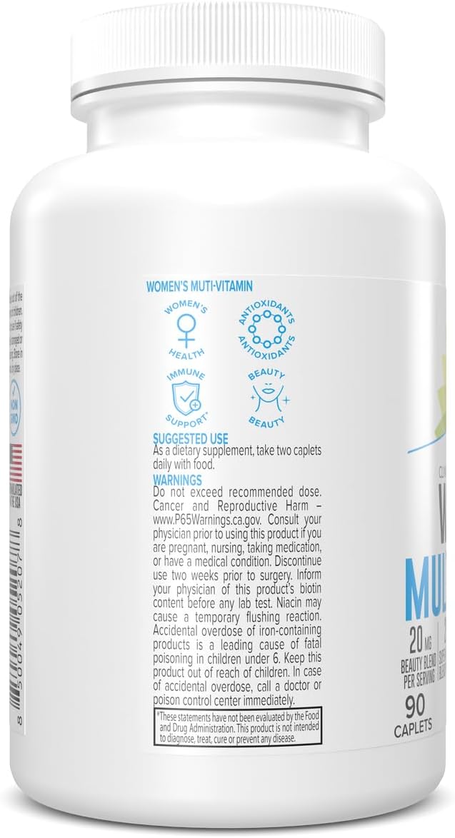 Portions Master Women’s Multivitamin Daily Multivitamin with Vitamins Minerals Antioxidants and Herbal Support Energy Immune &amp Bone Health Non-GMO Gluten-Fre (90 Capsules)
