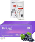 K-Nutra Dentifresh Grape Xylitol Tablets 30 Count + Daily Synbiotic+ 30 Capsules Bundle with 4 Billion CFU Oral Probiotics and 100 Billion CFU Gut Support Formula