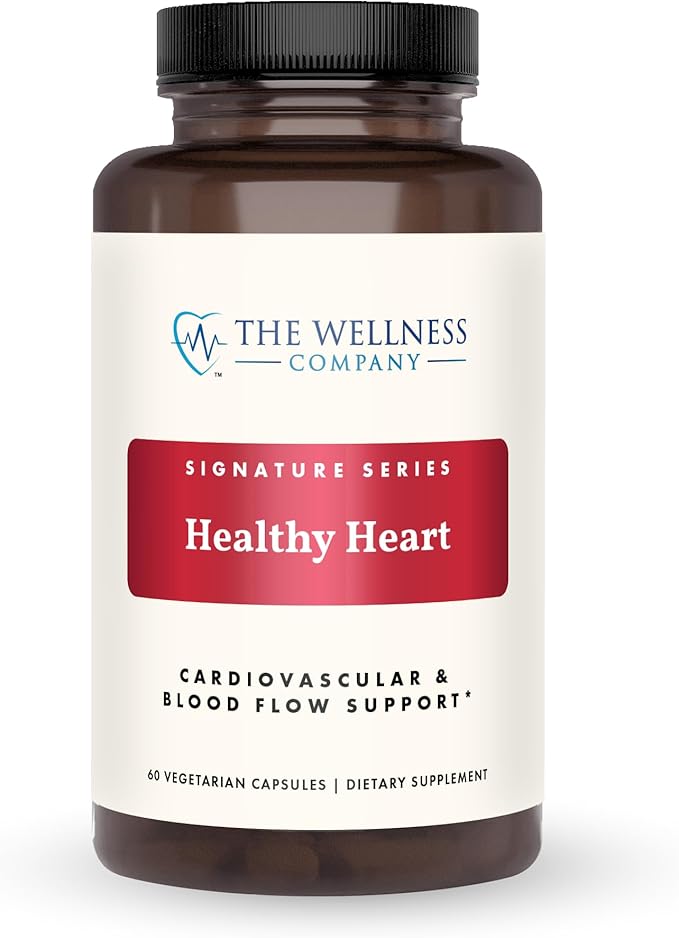 The Wellness Company Healthy Heart - Cardiovascular Strength Blood Flow Nitric Oxide Production &amp Healthy Cholesterol Levels | 60ct (1 Month Supply)