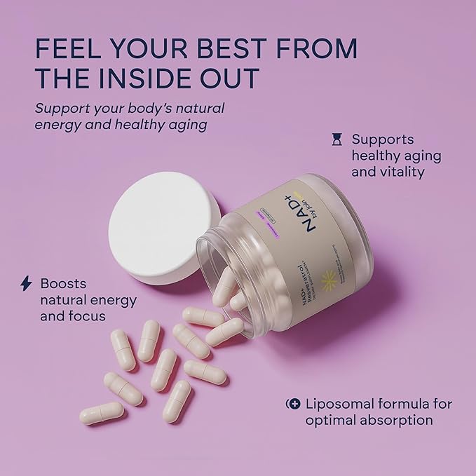 NAD+ and Resveratrol | Daily Routine Formula for Balanced Living and Long-Term Habits | Liposomal Blend in Easy-to-Take 60 Capsule Bottle