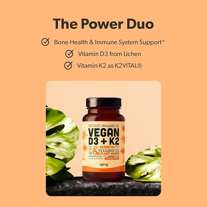 Vegan Omega 3 180 Softgels &amp Vegan Vitamin D3 + K2 Supplement Bundle - Plant-Based DHA &amp EPA Fatty Acids 4000 IU Vitamin D3 and 100mcg Vitamin K2 as Mk7 - Tapioca Softgels