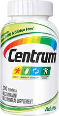 Centrum Adult Multivitamin/Multimineral Supplement with Antioxidants Zinc Vitamin D3 and B Vitamins Gluten Free Non-GMO Ingredients - 200 Count