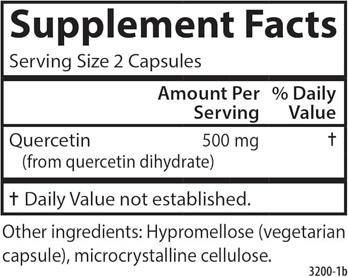 Carlson - Quercetin 500 mg Seasonal Support Skin Health Optimal Wellness 60 Vegetarian Capsules